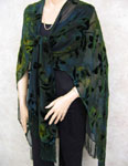 Devore Velvet Ruana Fringed