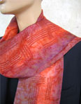 Long Silk Scarves featuring warp and weft designs
