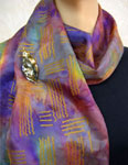 Long Silk Scarves featuring warp and weft designs
