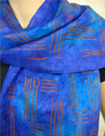 Long Silk Scarves featuring warp and weft designs
