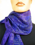 Long Silk Scarves featuring warp and weft designs
