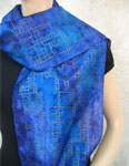 Long Silk Scarves featuring warp and weft designs