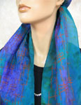Long Silk Scarves featuring warp and weft designs