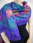 Silk Shawls featuring warp and weft designs