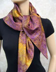 Square Silk Scarves featuring warp and weft designs