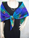 Silk Opal painted Square Scarves
