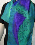 Long Silk Scarves featuring Vineyard Art designs
