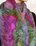 Long Silk Scarves featuring Vineyard Art designs
