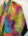 Long Silk Shawls featuring Vineyard Art designs