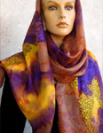 Long Silk Shawls featuring Vineyard Art designs