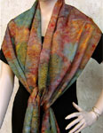 Long Silk Shawls featuring Vineyard Art designs
