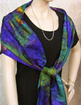Long Silk Shawls featuring Vineyard Art designs